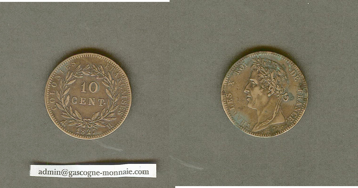 10 centimes Charles X 1827H  EF